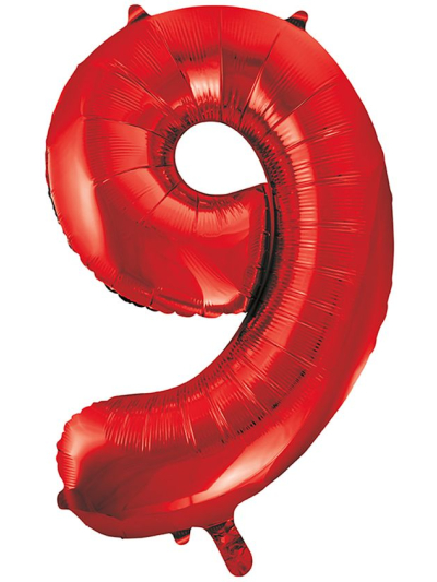 UNIQUE 34" RED FOIL BALLOON NUMBER 9