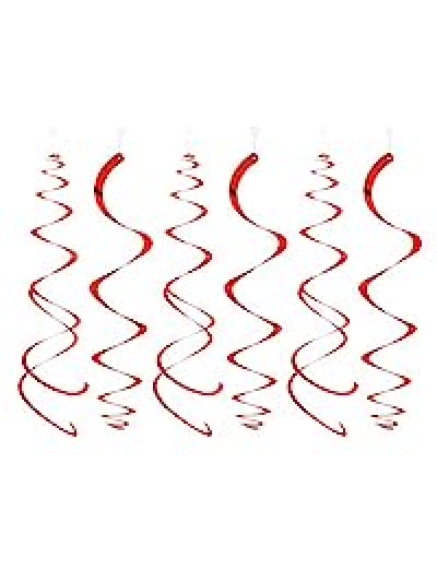 UNIQUE RED PLASTIC SWIRL DECORATION