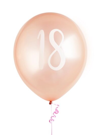 12" ROSE GOLD 18TH BIRTHDAY BALLOON PK5
