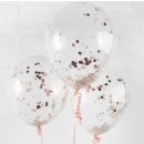 ROSE GOLD 12" CONFETTI BALLOON PK5