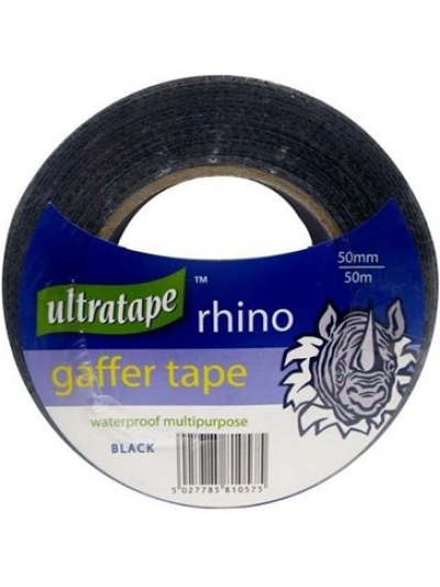 50MM X 50M BLACK CLOTH TAPE "RHINO"