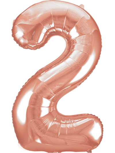 UNIQUE 34" ROSE GOLD FOIL BALLOON NUMBE 2