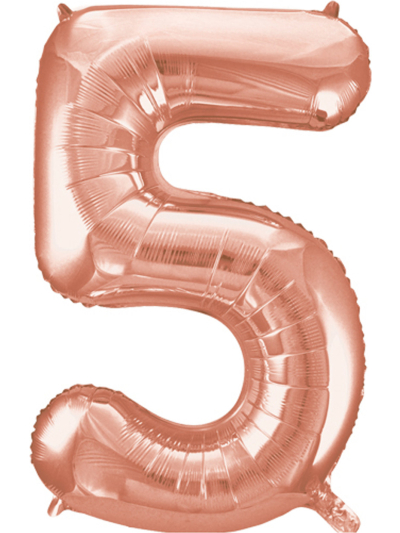 UNIQUE 34" ROSE GOLD FOIL BALLOON NUMBER 5