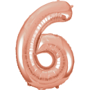 UNIQUE 34" ROSE GOLD FOIL BALLOON NUMBER 6