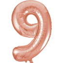 UNIQUE 34" ROSE GOLD FOIL BALLOON NUMBER 9