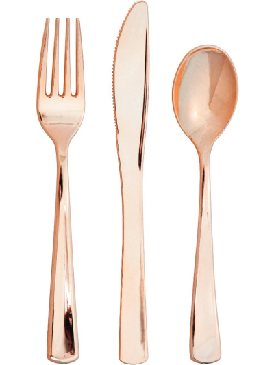 UNIQUE ASST SILVERWARE ROSE GOLD CUTLERY 18PC