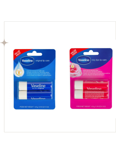 VASELINE LIP CARE STICK TWIN PACK, 4.8G- SOLD SINGLE AND COMBO