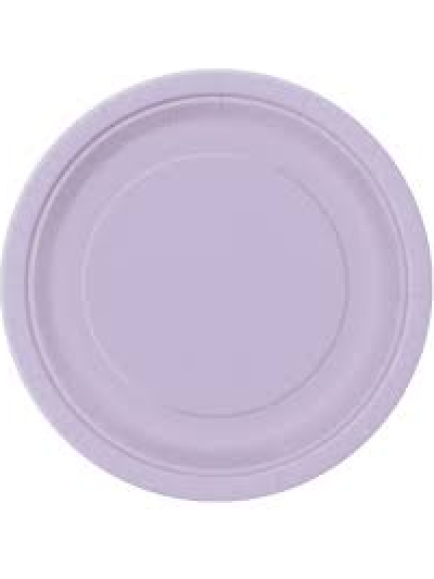 UNIQUE 9" LAVENDER DISPOSABLE ROUND PLATES PK16