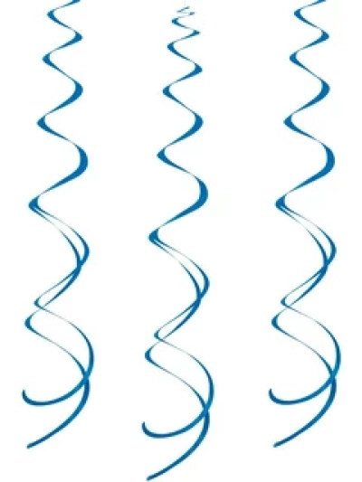 UNIQUE 8 ROYAL BLUE  PLASTIC SWIRL DECORATION