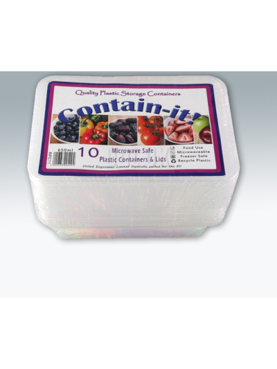 500CC RECT CONT + LIDS X 10
