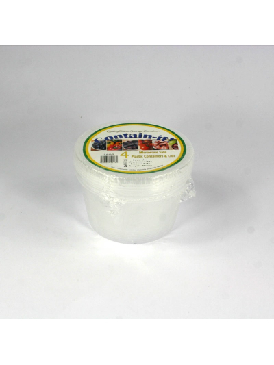 12OZ ROUND CONT + LIDS X 5