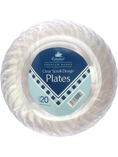 ESSENTIAL ROUND SCROLL DESIGN 9" PLATES PK20