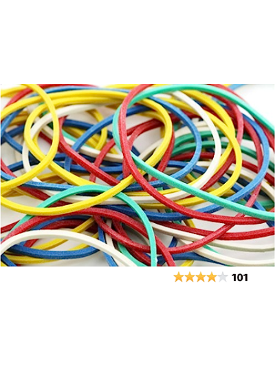 RUBBER BANDS ASST SIZES COLOURED 50G
