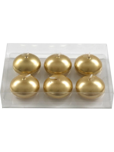 GOLD FLOATING CANDLES PK6