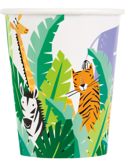 UNIQUE 9OZ ANIMAL SAFARI CUPS PK8