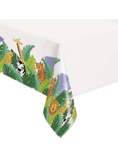 UNIQUE 54X84 ANIMAL SAFARI PLASTIC TABLECOVER