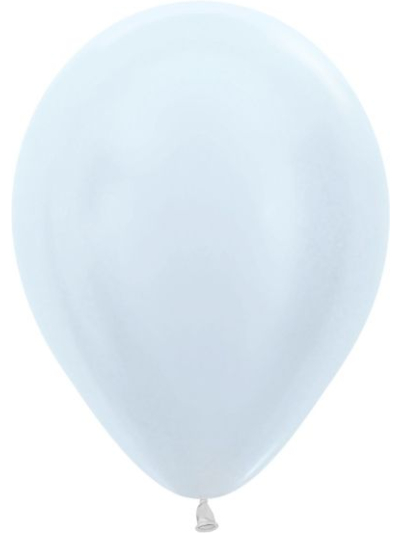 SEMPERTEX 12IN ROUND SATIN WHITE BALLOONS PK50
