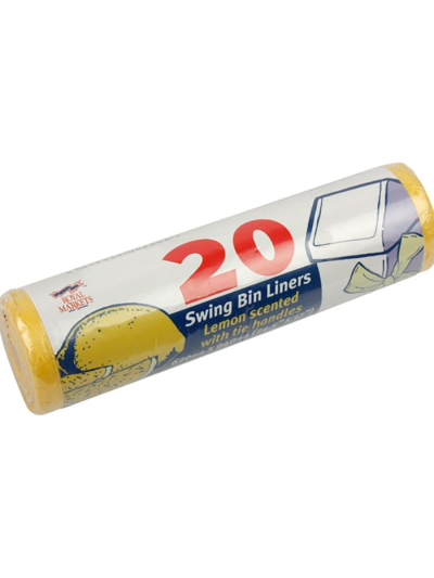 R/MARKETS SWING BIN LINERS LEMON PK20