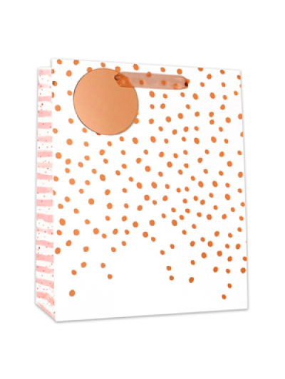 S/ELVIN GIFT BAGS MEDIUM R/GOLD FOIL PK6