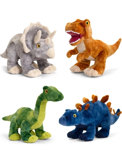 KEEL TOYS 26CM DINOSAURS 4 ASSTD: SOLD SINGLE AND SET OF 4