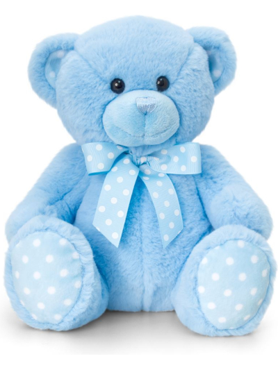 KEEL TOYS 25CM BABY SPOTTY BEAR-BLUE