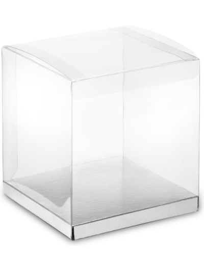 PVC SQ BOX WITH GOLD/SILV BASE PK10