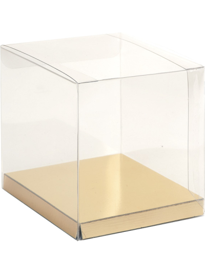 PVC SQ BOX WITH GOLD/SILV BASE PK10
