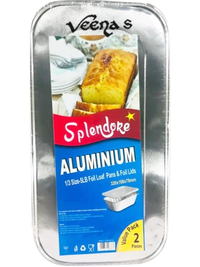 320X168X78MM FOIL LOAF TINS WITH LID PK5