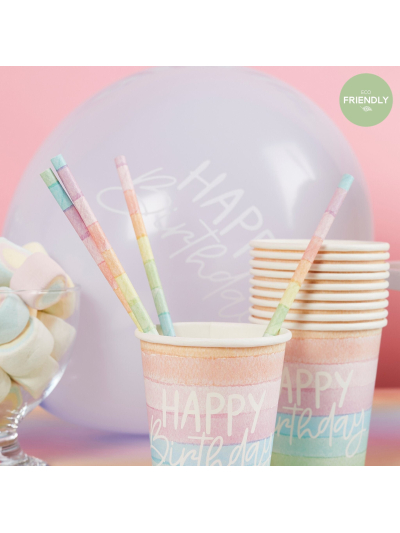 ECO RAINBOW PAPER STRAWS PK20