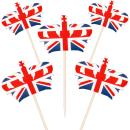 UNION JACK CROWNS TOOTHPICKS PK30