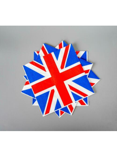 UNION JACK PRINT NAPKINS PK25