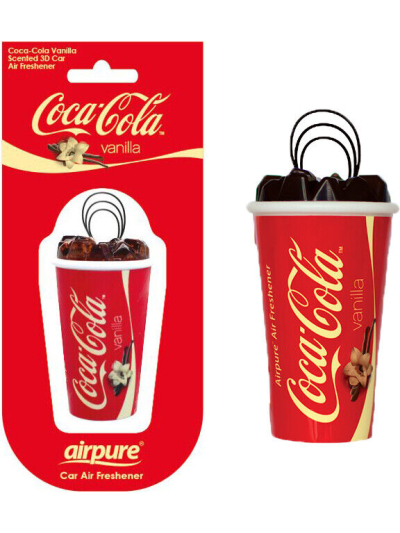 AIRPURE COCA COLA SCENTED 3D CAR AIR FRESHENER "VANILLA"
