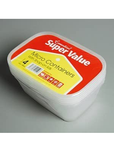 MICRO BOXES & LIDS 1000CC PK4