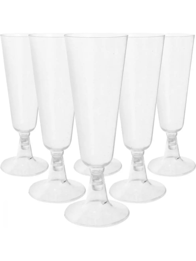 SV PLASTIC CHAMPAGNE FLUTES PK6