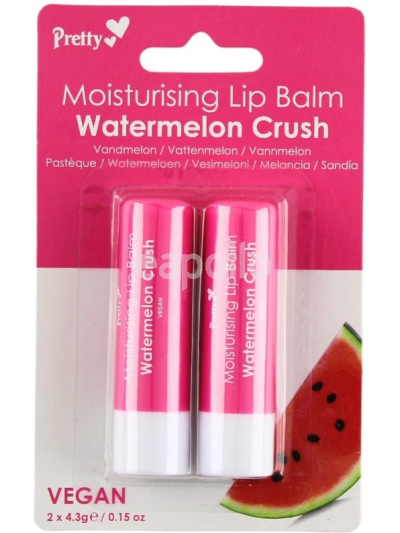PRETTY MOISTURISING LIP BALM "WATERMELON CRUSH", PACK OF 6