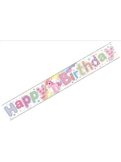 S/ELVIN HPY BDAY UNICORN BANNER
