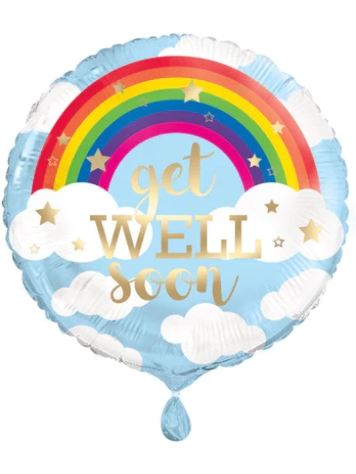 UNIQUE 18" RAINBOW GET WELL SOON  FOIL BALLOON