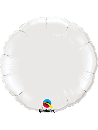 UNIQUE 18" ROUND WHITE FOIL BALLOON