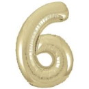 UNIQUE 34" WHITE GOLD FOIL BALLOON NUMBER 6