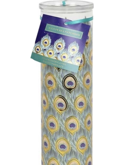 6cm X14CM PEACOCK TUBE CANDLE (Whild Pear & Patchouli)