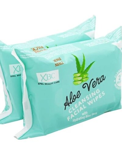 XBC ALOE VERA CLEANSING FACIAL WIPES TWIN PACK
