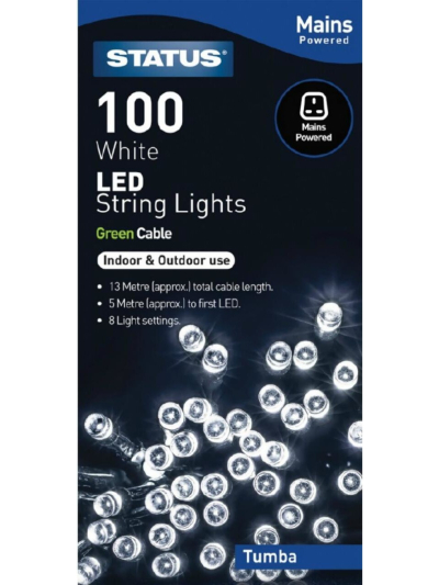 STATUS 100 WHITE LED STRING LIGHTS