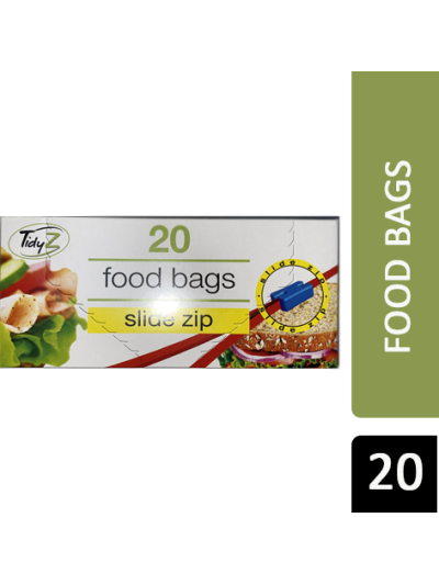 TIDYZ FOOD & FREEZER BAGS SLIDE ZIP 20S