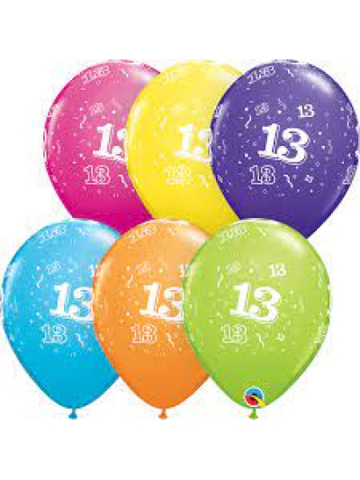 QUALATEX 11"13-A-ROUND TROPICAL ASSTORTED BALLOONS