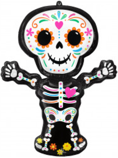 ANAGRAM 26" X 34 SUPERSHAPE DAY OF THE DEAD SKELETON FOIL BALLOON