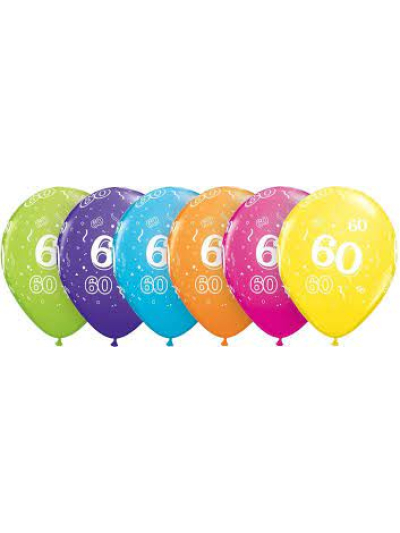 QUALATEX 11" 60-A-ROUND TROPICAL ASSORTED BALLOONS