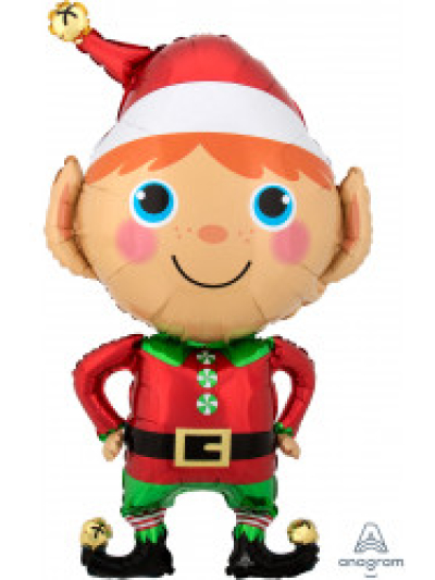 ANAGRAM SUPERSHAPE 22"X35" "HAPPY CHRISTMAS ELF" FOIL BALLOON