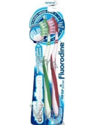 FLURODINE ACTIVE DEEP CLEAN MEDIUM TOOTHBRUSH TWIN PACK
