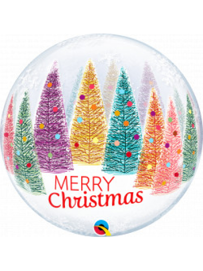 QUALTEX 22" BUBBLE "MERRY CHRISTMAS " BALLOON