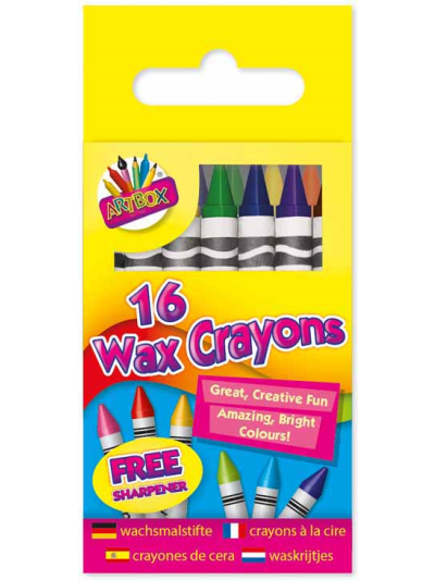 ATR BOX 16 WAX CRAYONS IN HANGING BOX